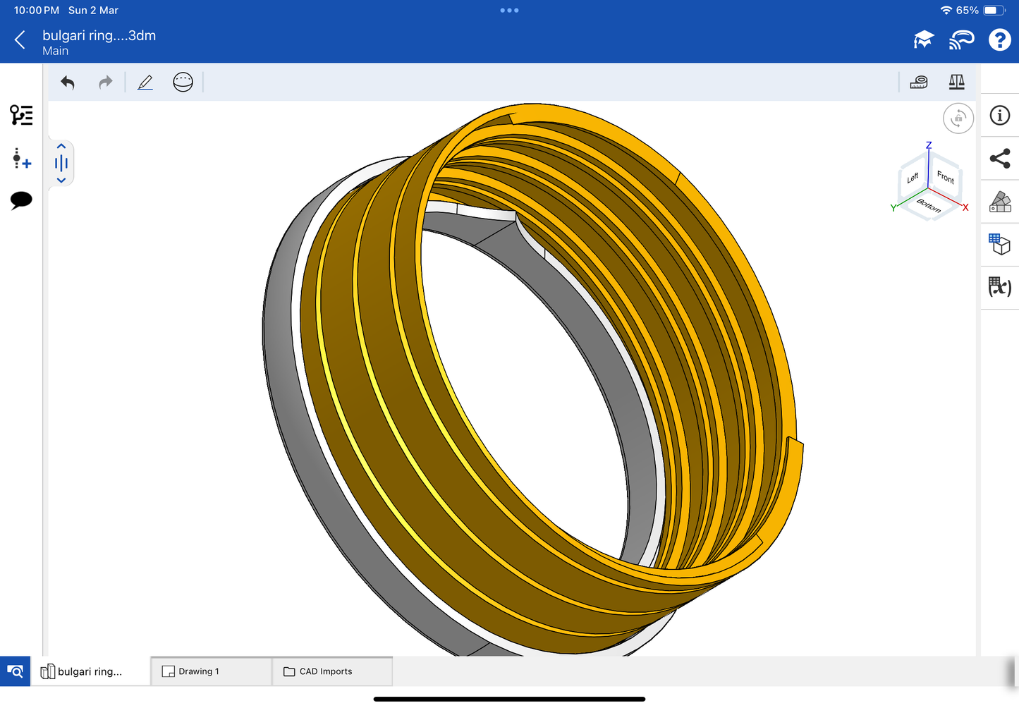 Bulgari B.zero1 ring CAD file 3DM file STL file