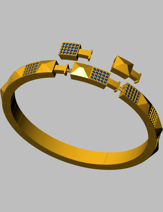 Stretchable Pyramid bracelet CAD file 3DM