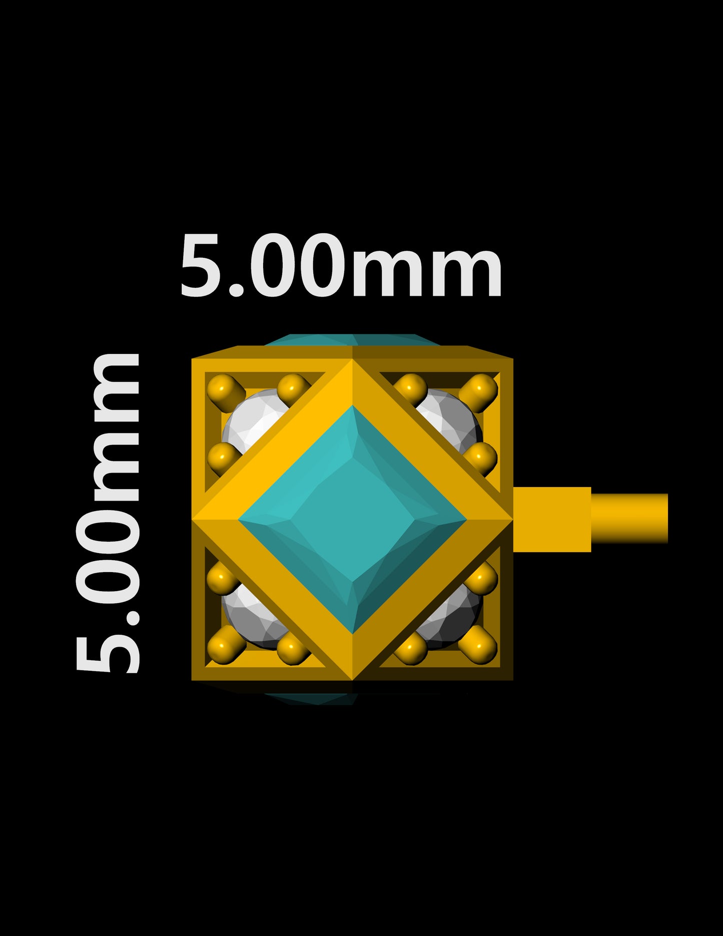 Geometric Cube Link Bracelet Jewelry CAD Design