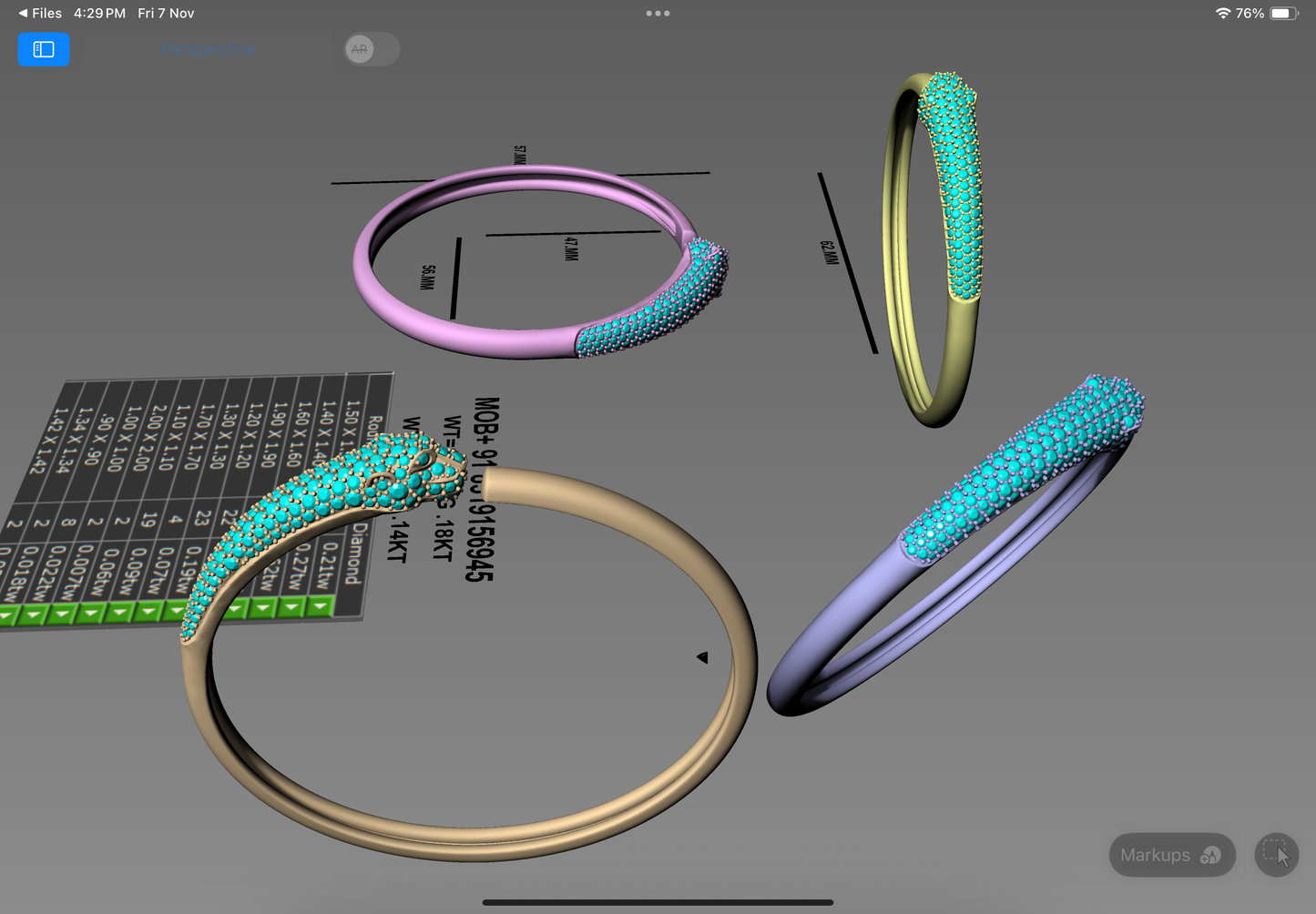 Panthera Elegance Bangle – CAD Design