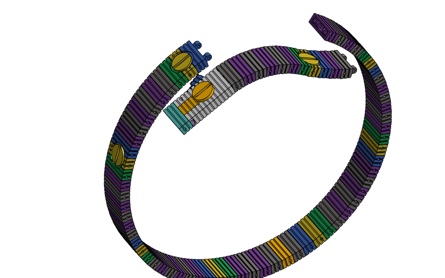Flexible Love Inspired Bracelet CAD Design Cartier Style Lock Mechanism