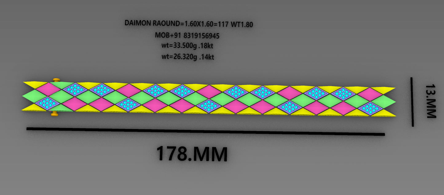Carpet pyramid Bracelet CAD 3dm file