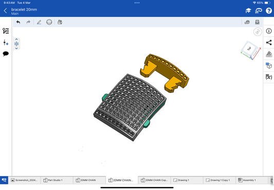 Lock with spring for bracelet CAD file 3DM file, STL file