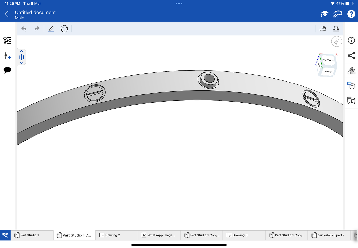 Cartier love bracelet narrow CAD file 3DM file
