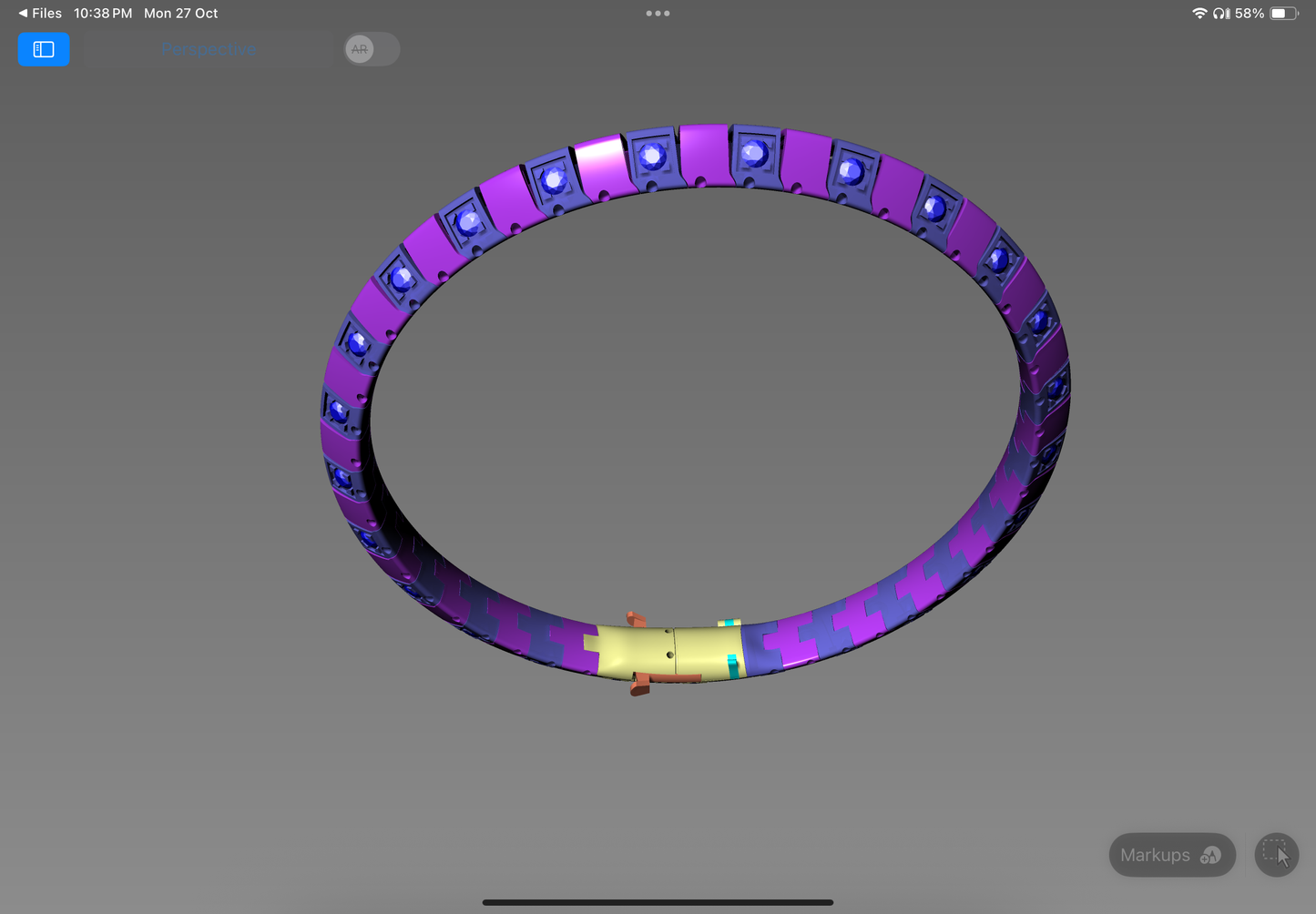 Bracelet CAD Design 3DM & STL File Geometric Link Style