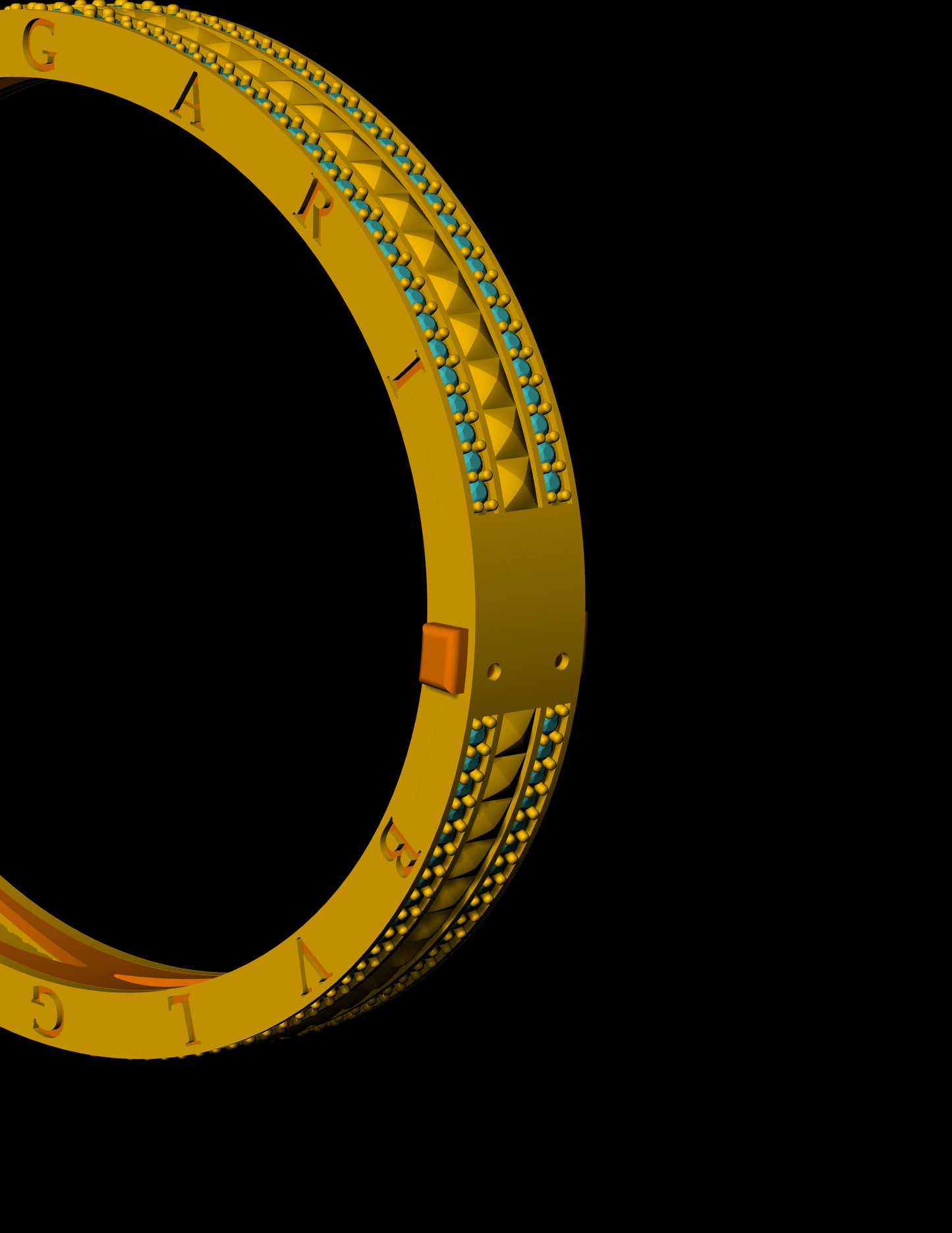 B.Zero1-Inspired Diamond Bracelet CAD Design Original Lock Mechanism | STL & 3DM