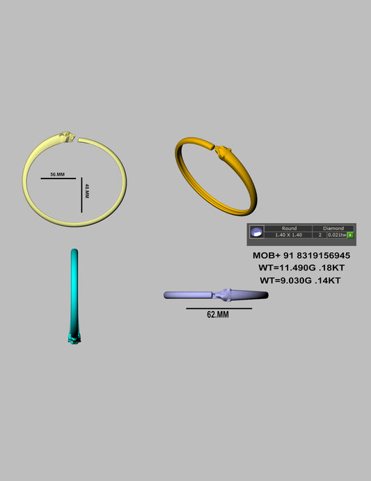 panther bracelet Cad file stl and 3dm