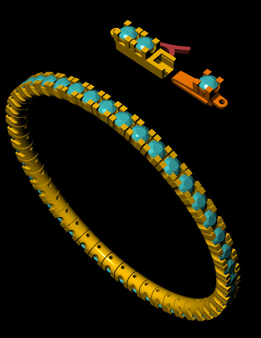 Diamond Tennis Bracelet CAD Design STL & 3DM Files