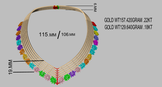 Multi Layer Floral Diamond Necklace CAD FILE