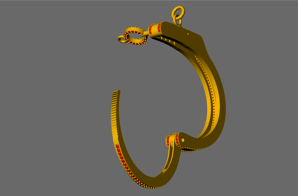 Handcuff Key Lock Mechanism daimond set Ring & Bracelet CAD FILE