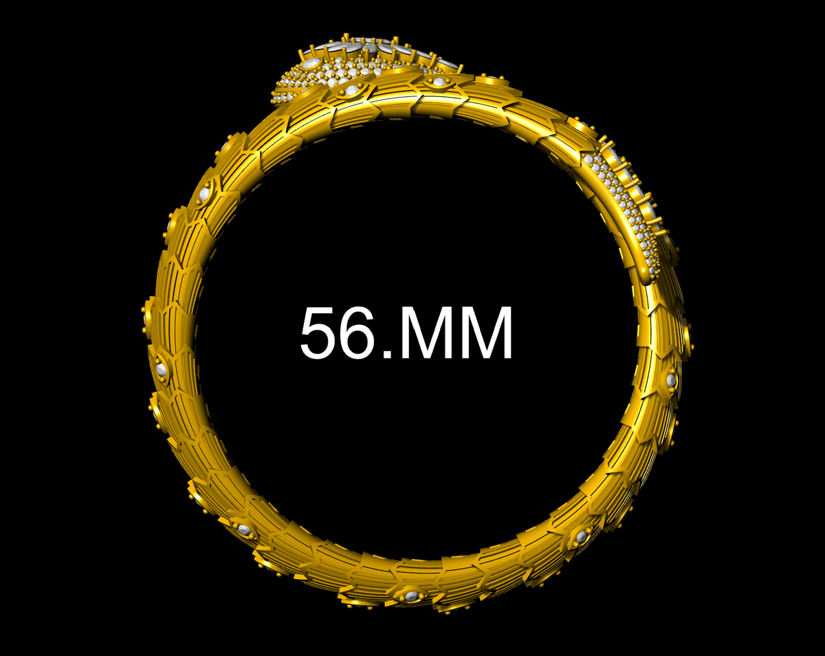 Snake Design Marquise Diamond Bracelet CAD File