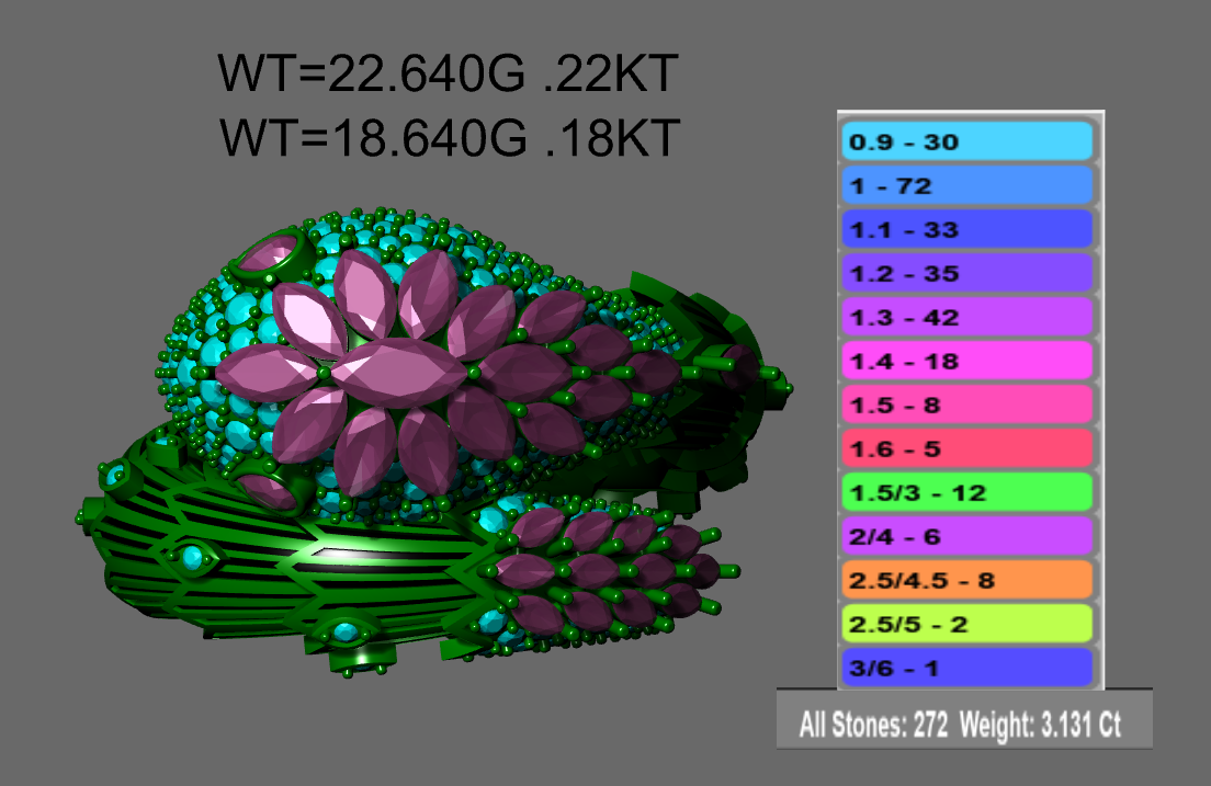 Snake Design Marquise Diamond Ring CAD FILE
