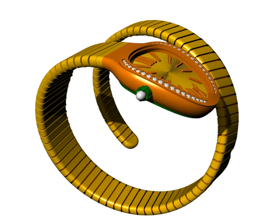 An oval or snake head shaped watch case CAD FILE