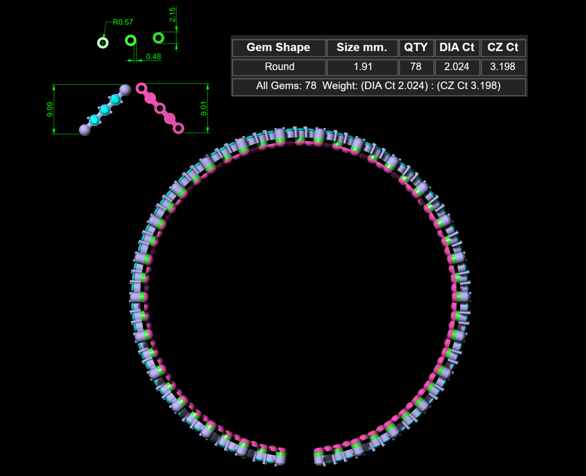 Ring Into Bangle CAD File | 3DM & STL