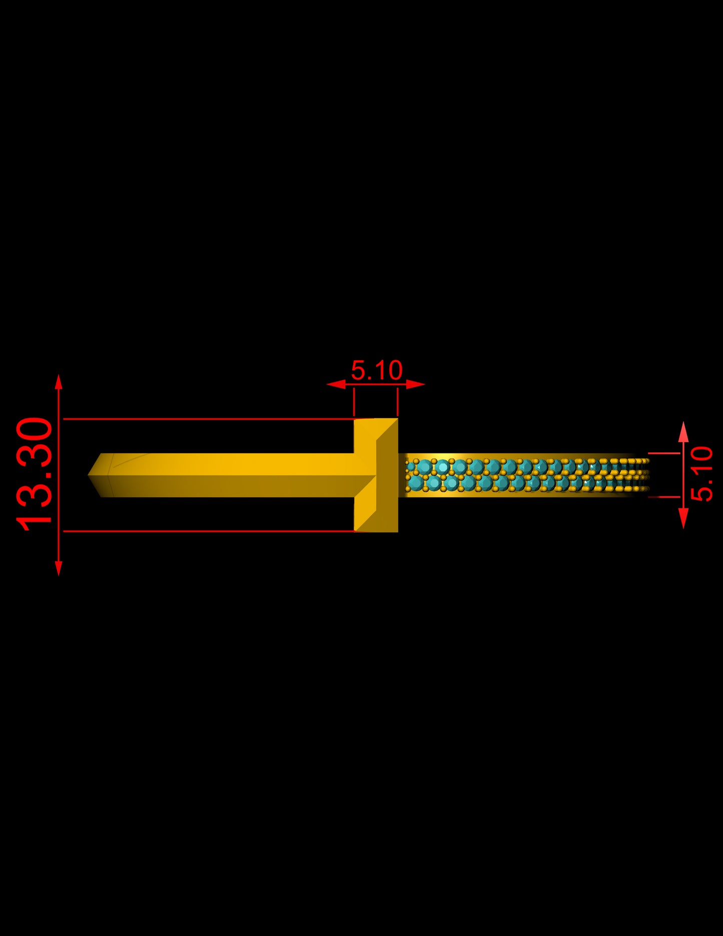 Tiffany T1 one side pave with original lock mechanism bracelet CAD file
