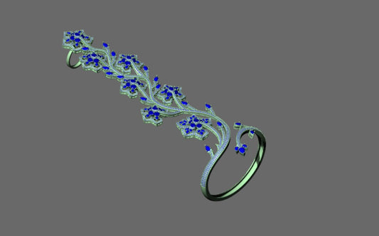 Floral Vine Diamond Ring Bracelet