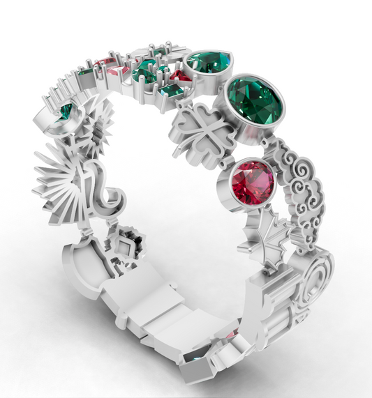 Stone Set Environment Inspired Lock Bracelet CAD FILE