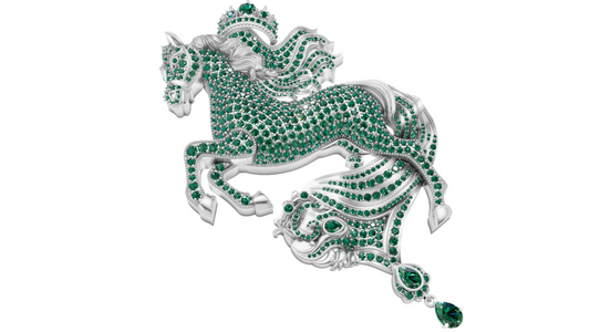 Horse Motif Daimond set Broch CAD FILE