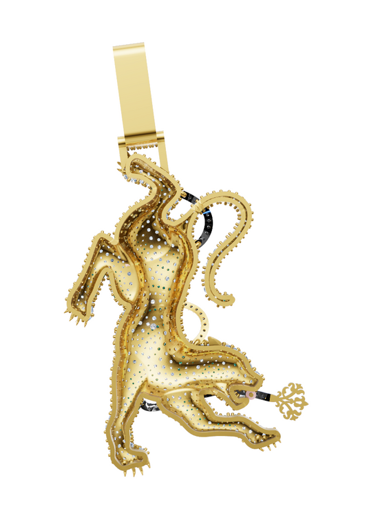Diamond Panther Pendant Micro Pave Stone CAD FILE