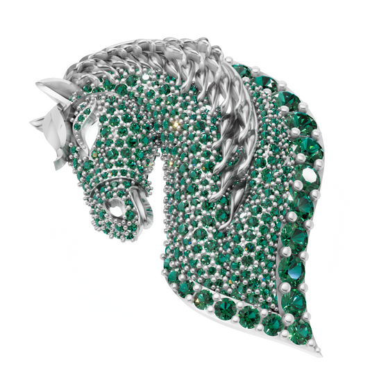 Horse Head Micro Pave With Daimond Set Pendent CAD FILE