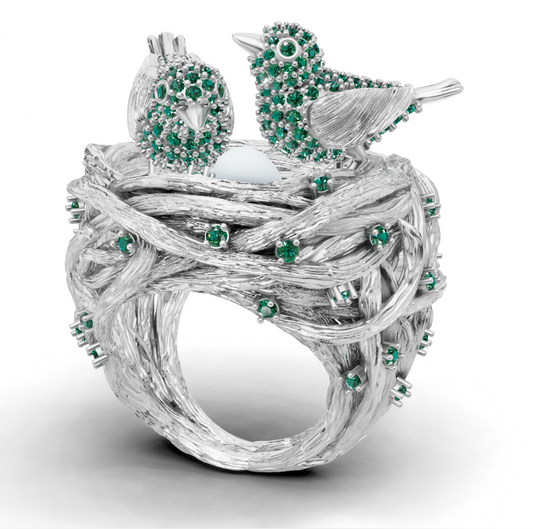 Bird Nest Nature Inspired Ring 3DM & STL CAD FILE