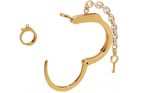 Handcuff Key Lock Mechanism daimond set Ring & Bracelet CAD FILE