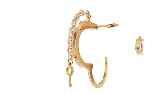 Handcuff Key Lock Mechanism daimond set Ring & Bracelet CAD FILE