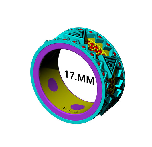 17.MM  mechanism Ring with gemstone CAD FILE