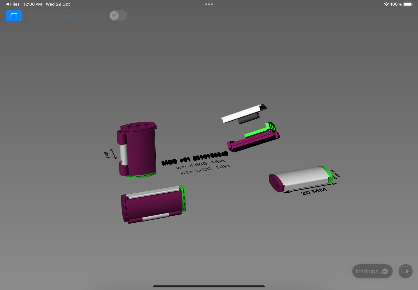 Rectangular Jewelry Clasp CAD Design | 18kt & 14kt Gold Lock Mechanism