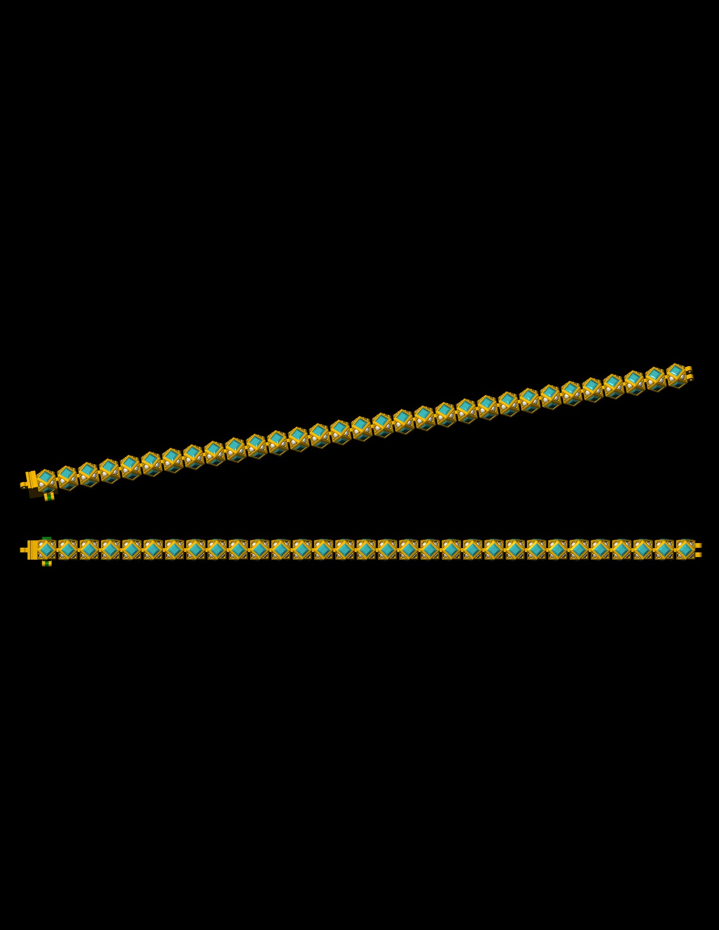 Geometric Cube Link Bracelet Jewelry CAD Design