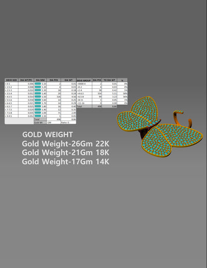 Butterfly Motif Kinetic Ring Movable Wings CAD Design 3D Model Files