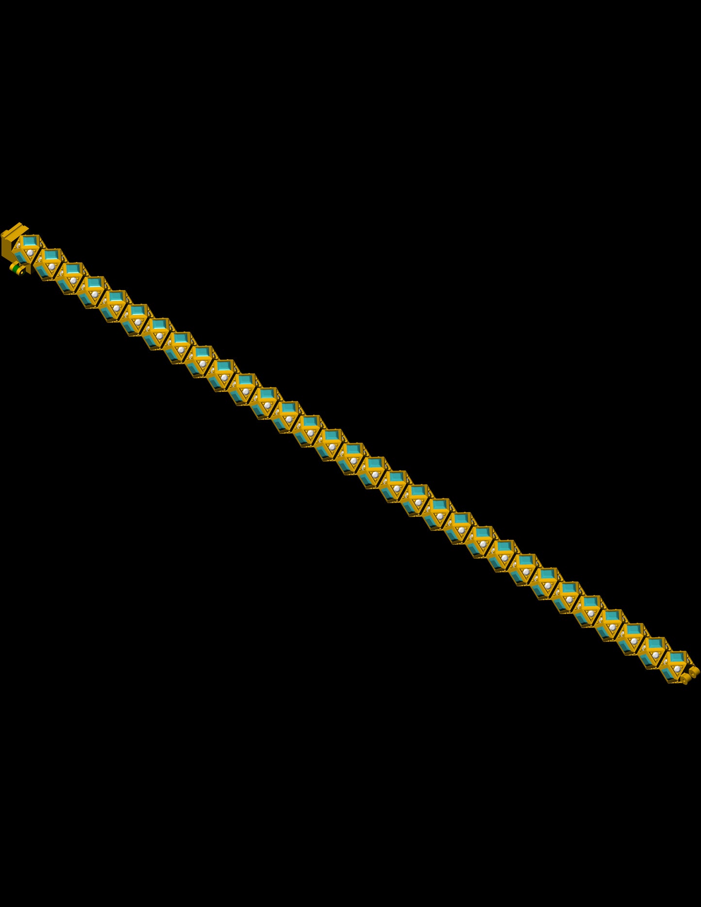 Geometric Cube Link Bracelet Jewelry CAD Design