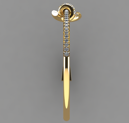 Tiffany Inspired Diamond Knot Bangle CAD File With Hidden Clasp Lock Mechanism