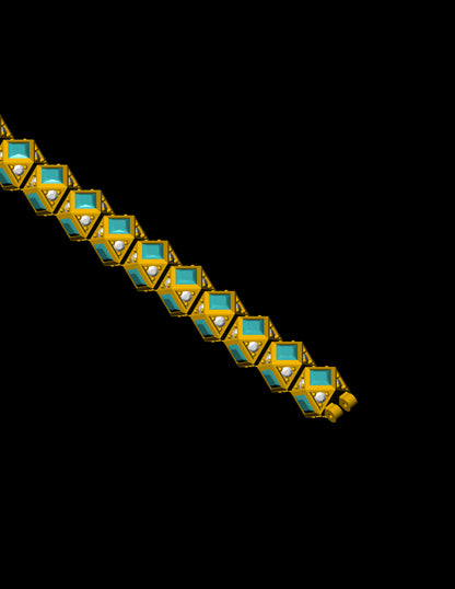 Geometric Cube Link Bracelet Jewelry CAD Design