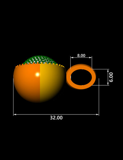 Round Dome Pave Diamond Pendant CAD Design