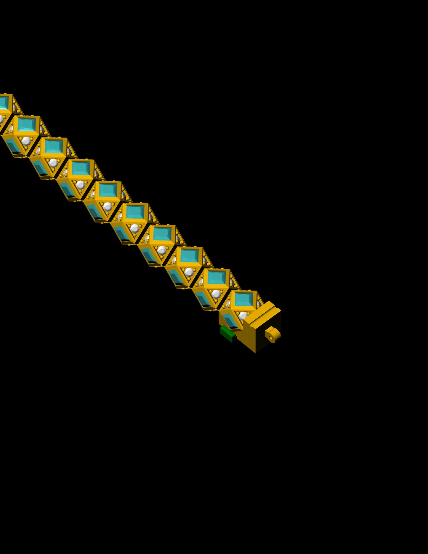 Geometric Cube Link Bracelet Jewelry CAD Design