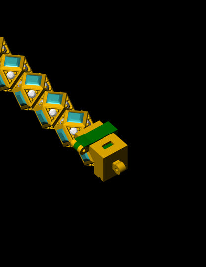 Geometric Cube Link Bracelet Jewelry CAD Design