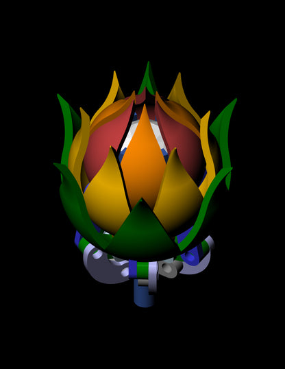 Lotus Bloom Diamond Ring CAD Design 3D Jewelry Model