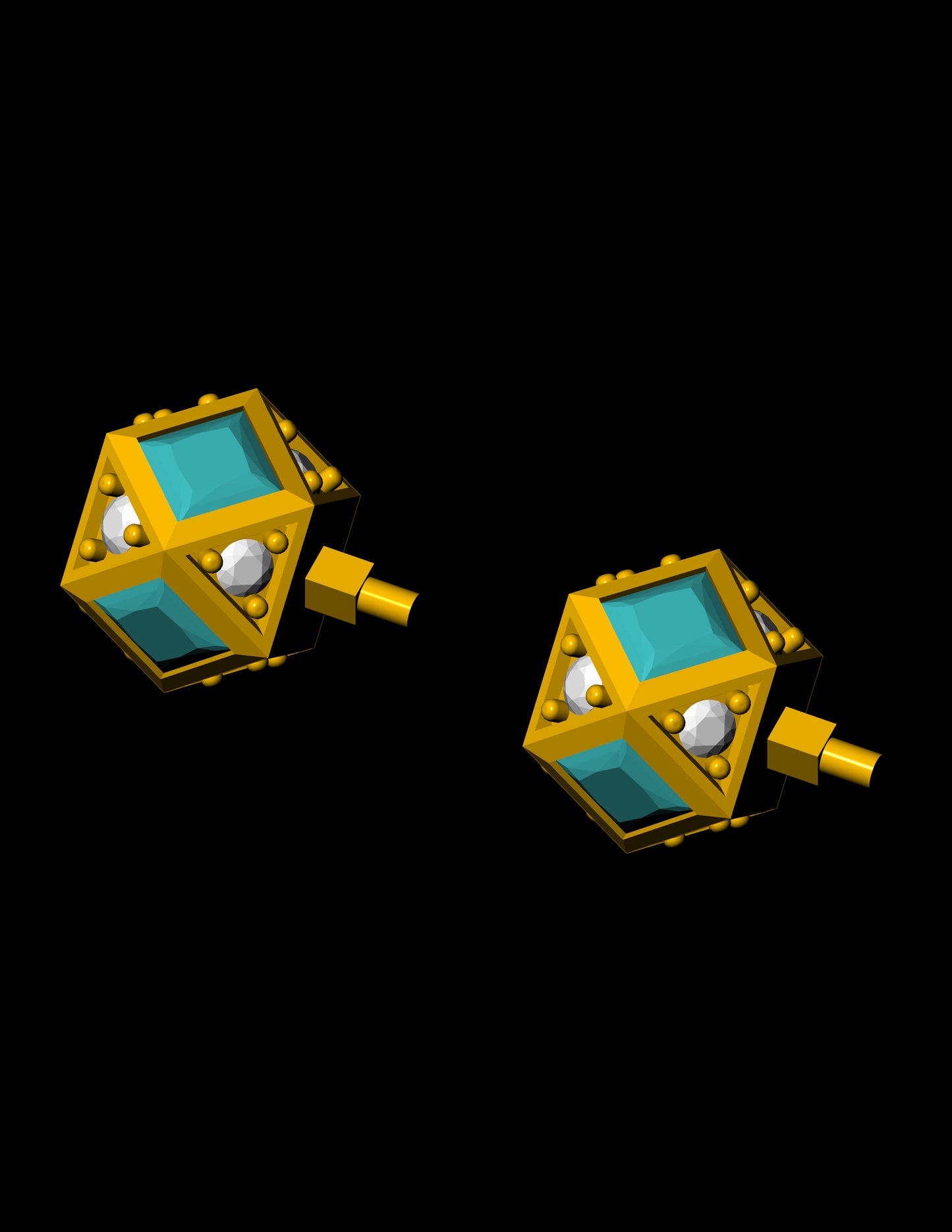 Geometric Cube Link Bracelet Jewelry CAD Design