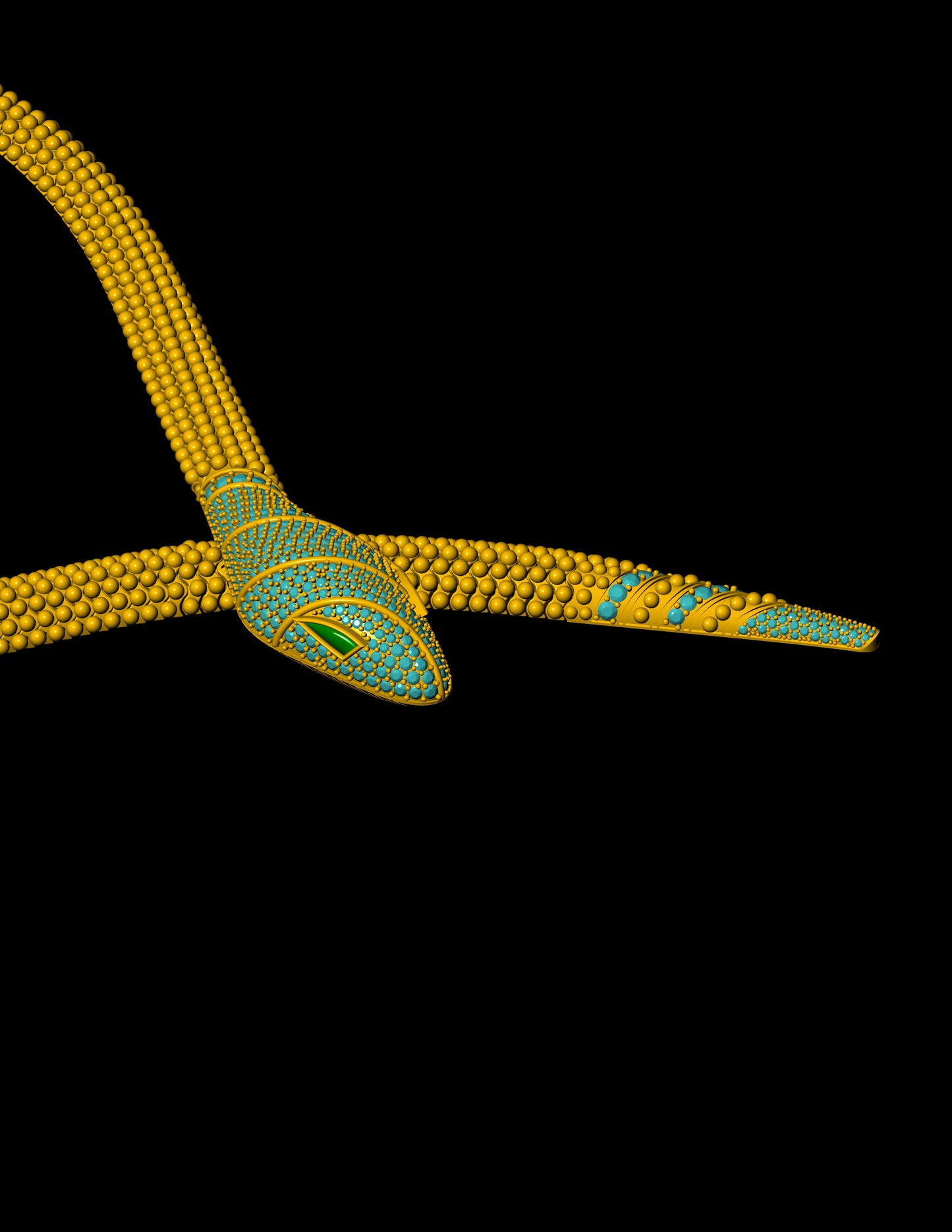 Royal Serpent Flexible Necklace CAD Design
