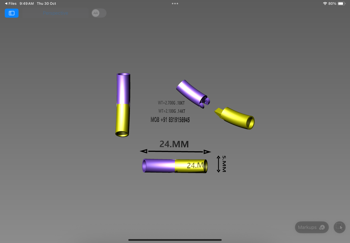 Curved Cylinder Lock CAD Design Jewelry Model