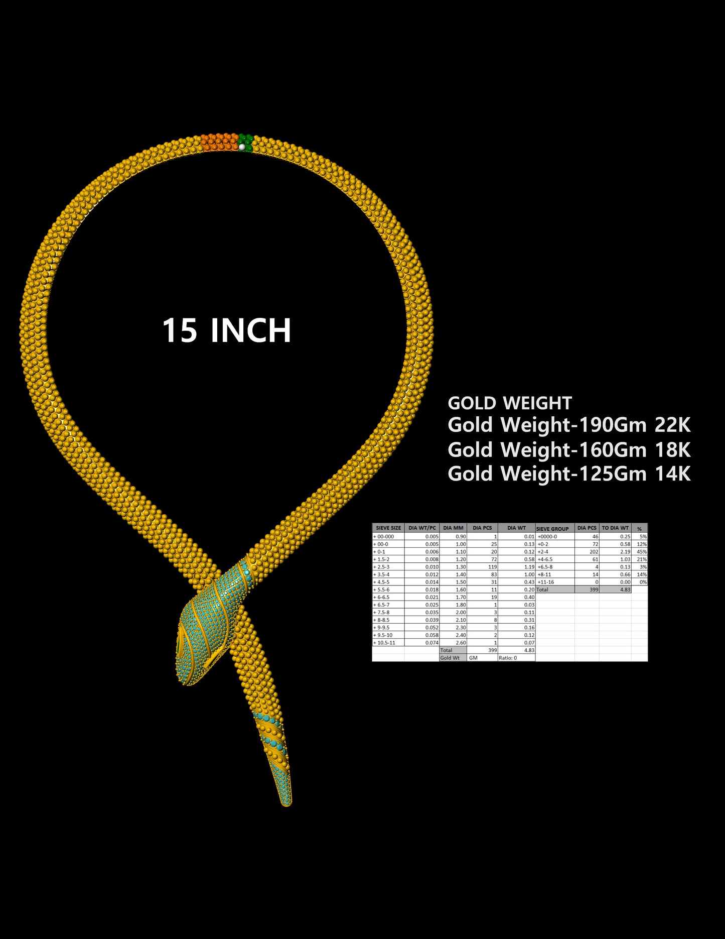 Royal Serpent Flexible Necklace CAD Design