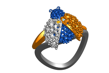 Wings opening and closing mechanism ring CAD file 3DM file