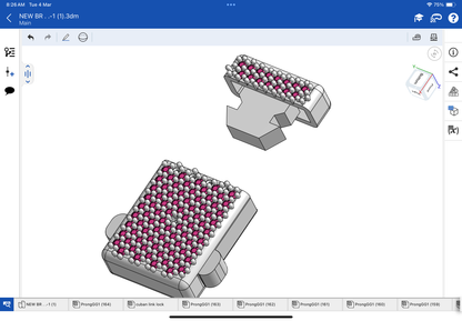 Lock for bracelet and chain CAD file 3DM file and stl