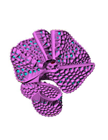 Cloth Motif Nature Inspired Brooch & Pendant CAD
