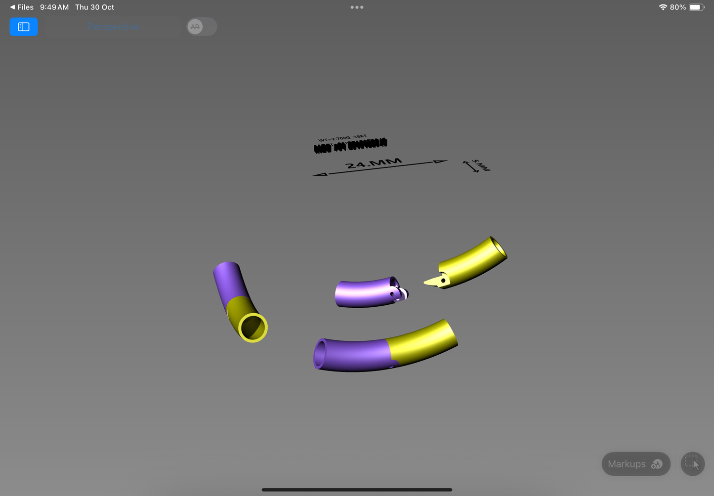 Curved Cylinder Lock CAD Design Jewelry Model