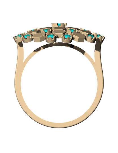 Hexagon Pattern Diamond Ring CAD FILE
