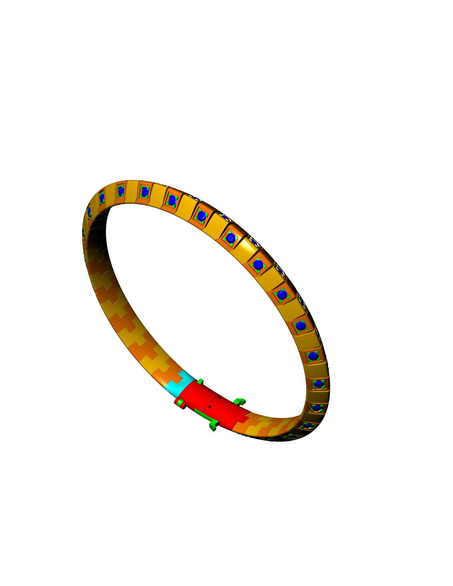 Linking bracelet with lock mechanism CAD FILE