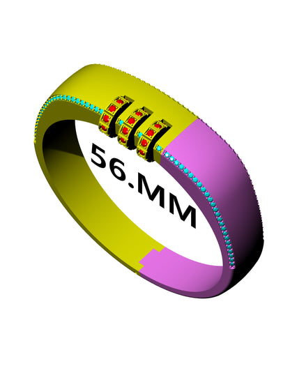 Number Lock Mechanism Diamond Bracelet CAD FILE