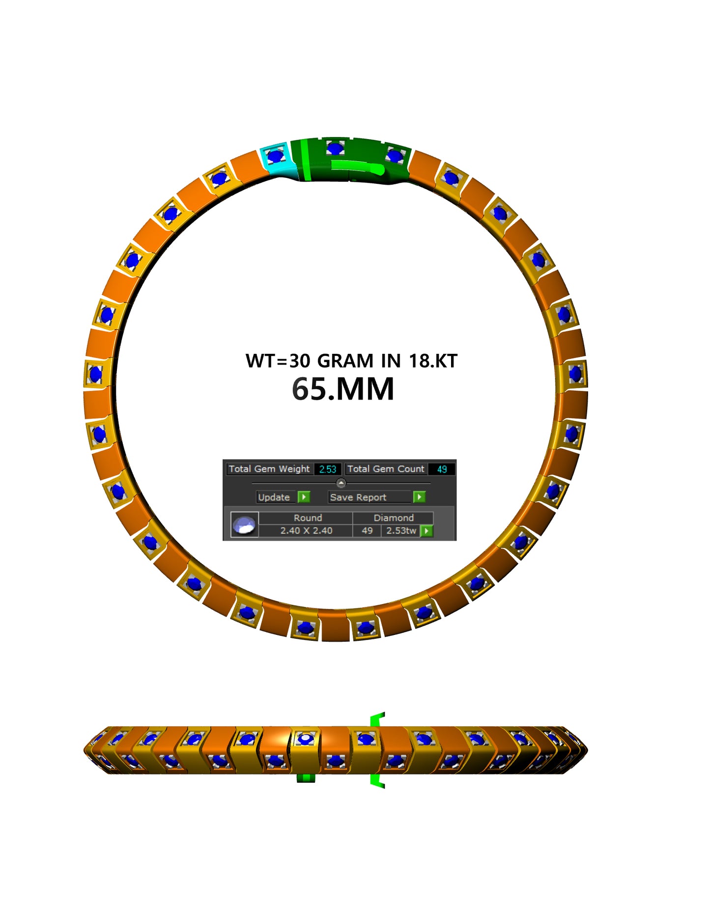 Linking bracelet with lock mechanism CAD FILE